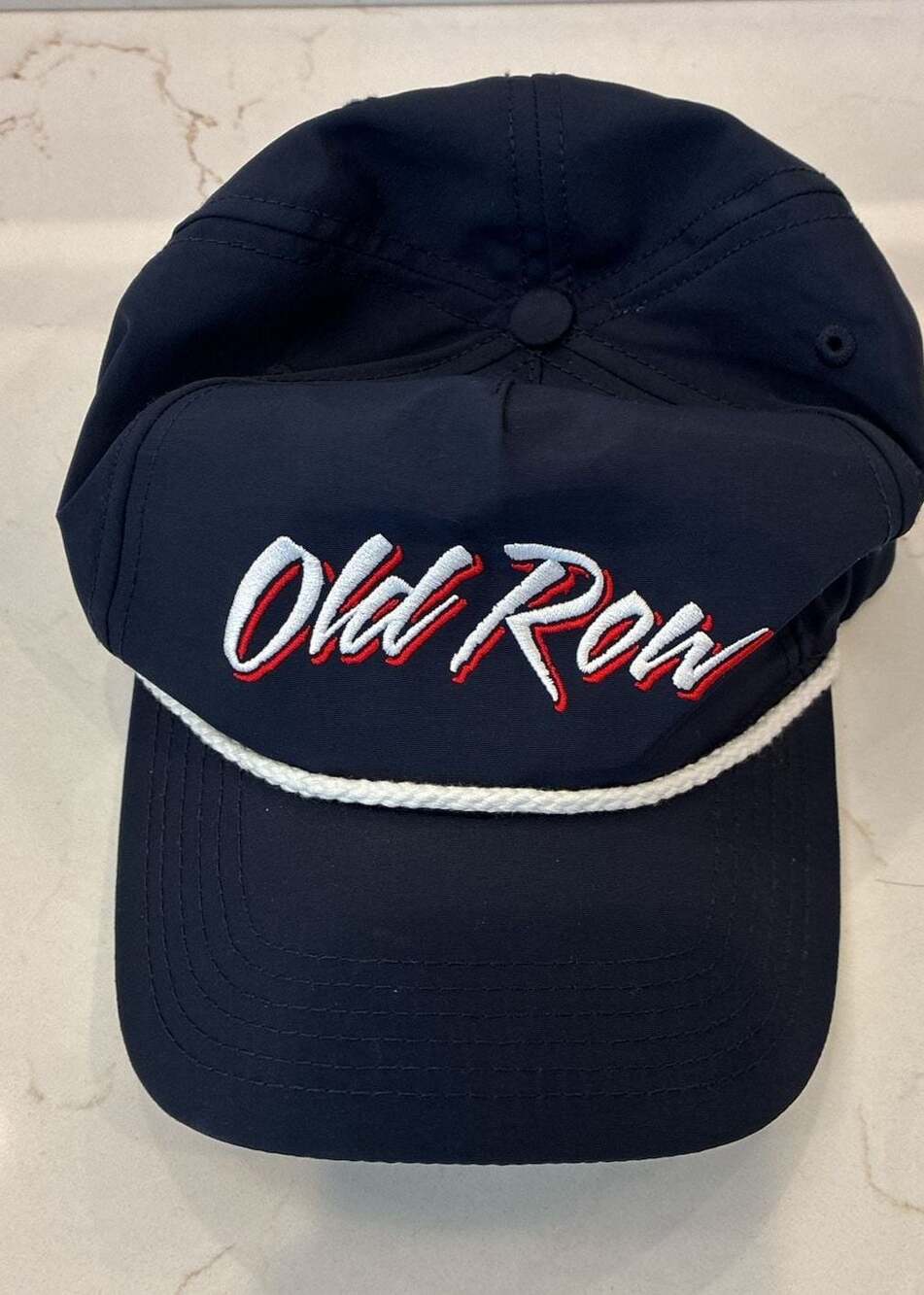 Old Row Script Nylon Rope Hat Navy Blue Snapback